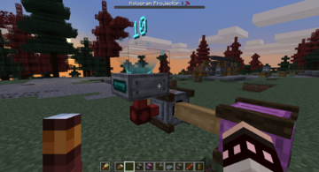 A Tachometer reading rotational speed from axles and displaying it via a cable onto a Hologram Projector.