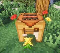 Workbench placed in world with items stored in grid and rendered on top.