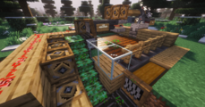 The leftmost view of the crop farm, showing the Sticky Conveyor belts moving the seeds from collection back up to the Planter block to renew it.