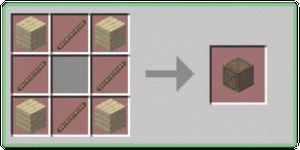 Gif showing the recipe for the crate block